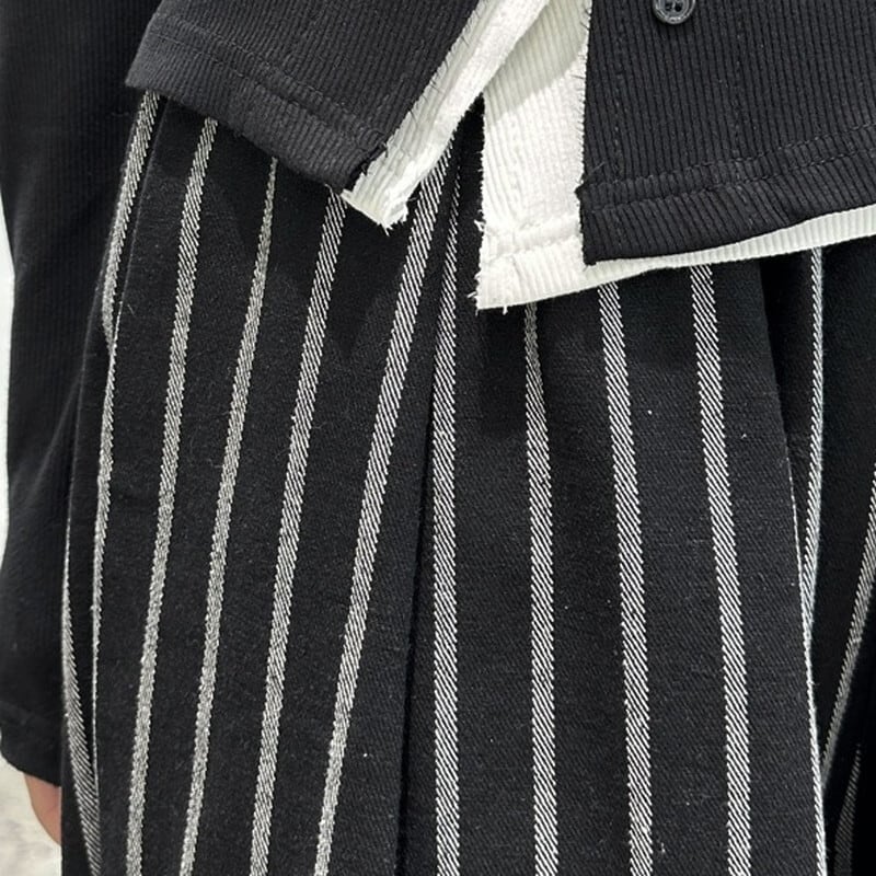 Stripe Balloon Roll-Up Pants【TR3213】