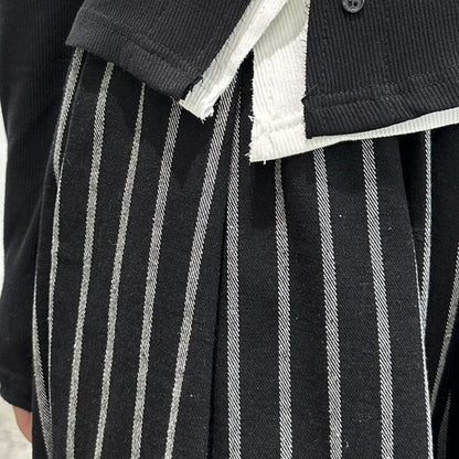 Stripe Balloon Roll-Up Pants【TR3213】