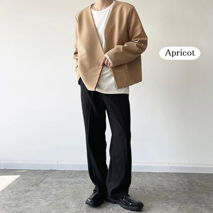Casual Collarless Jacket【TR2481】