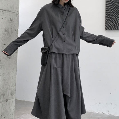 Tac Balloon-Sleeve Collared Shirt【TR3105】