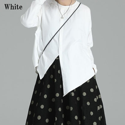 Asymmetry Round-Neck T-Shirt【TR3146】
