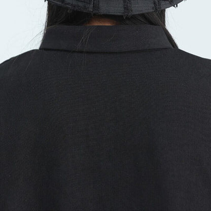 Drawstring Unique Collared Shirt【TR3127】
