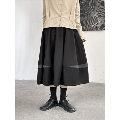 Bi-Color High-Waist Flare Skirt【TR3175】