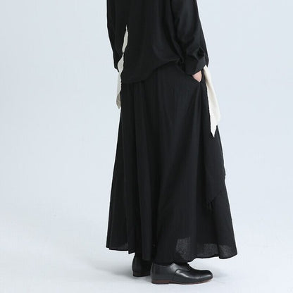 Asymmetry Ruffle Bi-Color Skirt【TR3172】