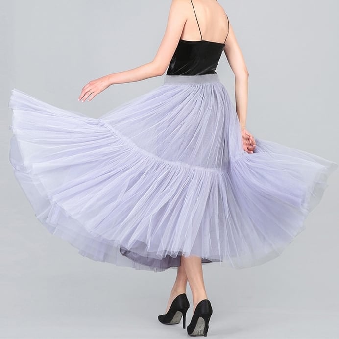 Tulle Chiffon Tiered Skirt【TR1373】