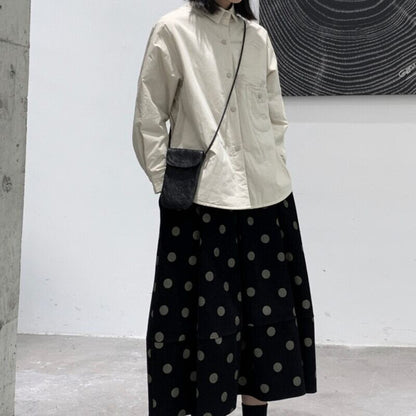 Quilting Wrinkled Collared Shirt【TR3106】
