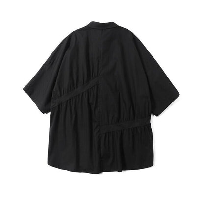 Asymmetry Gather Collared Shirt【TR3111】