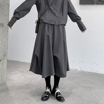 Asymmetry Wool Skirt【TR3173】