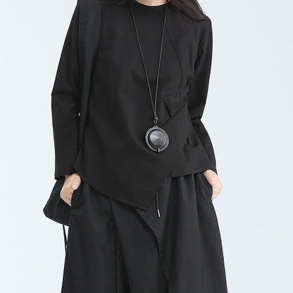 Asymmetry Side-Pleats T-Shirt【TR3148】