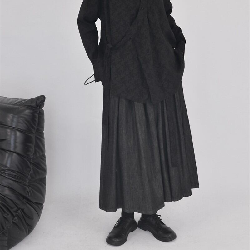 Denim Pleats Skirt【TR3176】