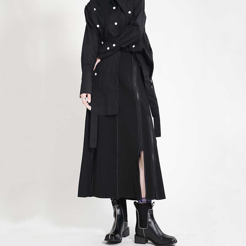 Long Nichi Fastener Skirt【TR1433】