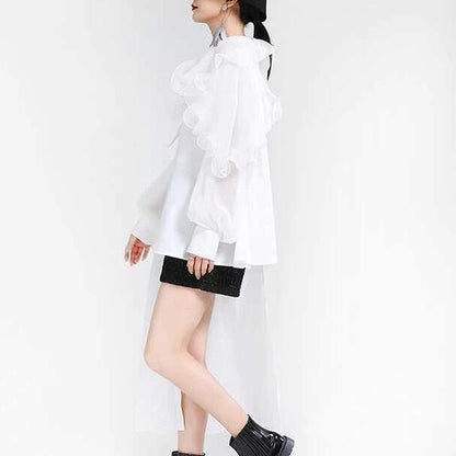 Asymmetrical Ruffle Blouse Shirt【TR1197】