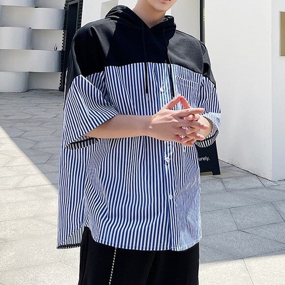 Hood Docking Stripe Shirt【TR1414】