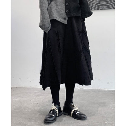Knit Flare Frill Skirt【TR3185】