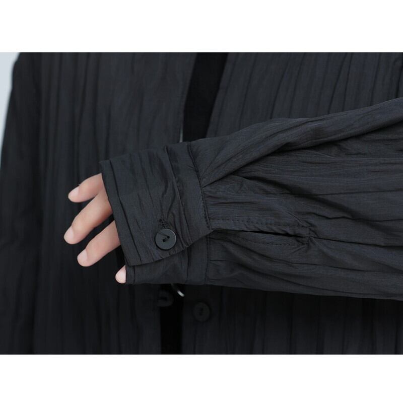 Pleats Round-Neck Jacket【TR3245】