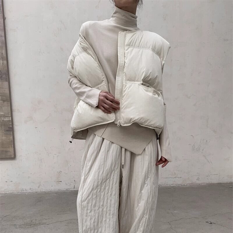 Quilting Round-Neck Jacket Vest【TR3233】