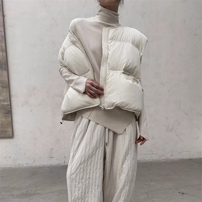 Quilting Round-Neck Jacket Vest【TR3233】