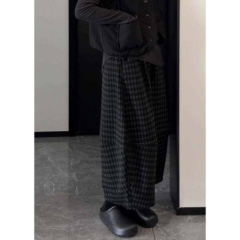 Barrel Plaid Pants【TR3191】