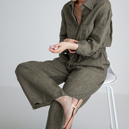 〈Unisex〉Wide Leg Jump Suit Setup【TR2880】