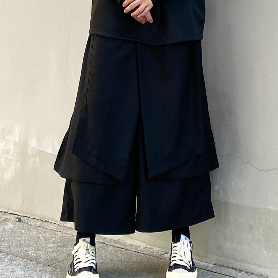 Layered-look Cropped Wide Pants【TR3286】