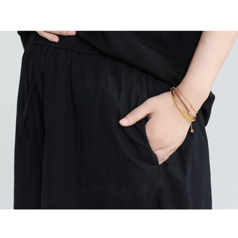 Wide Cropped Layered Pants【TR3221】