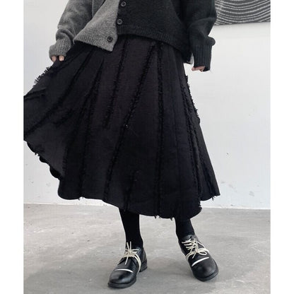 Knit Flare Frill Skirt【TR3185】