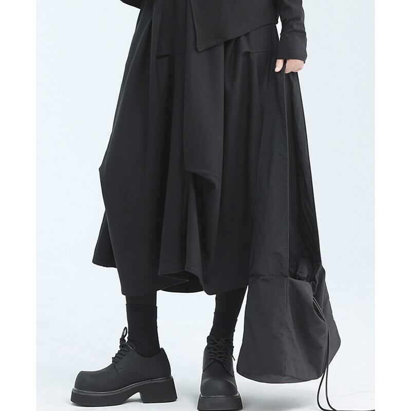 Asymmety Drape Retro Skirt【TR3177】
