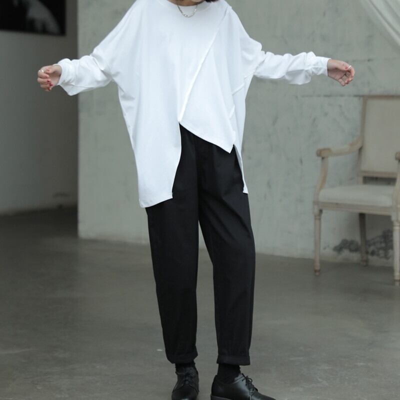 Asymmetry Patchwork T-Shirt【TR3142】