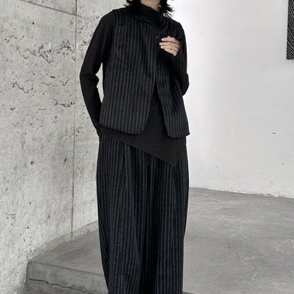 Stripe One-Button Vest【TR3235】
