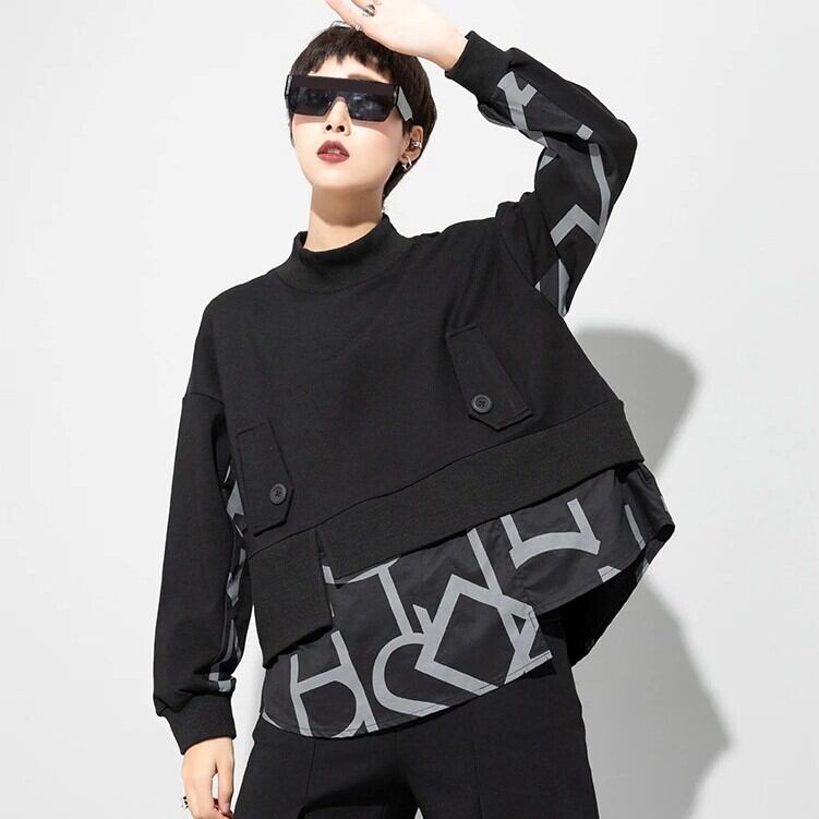 〈Unisex〉Docking Long Sleeve Sweat Shirt【TR1263】