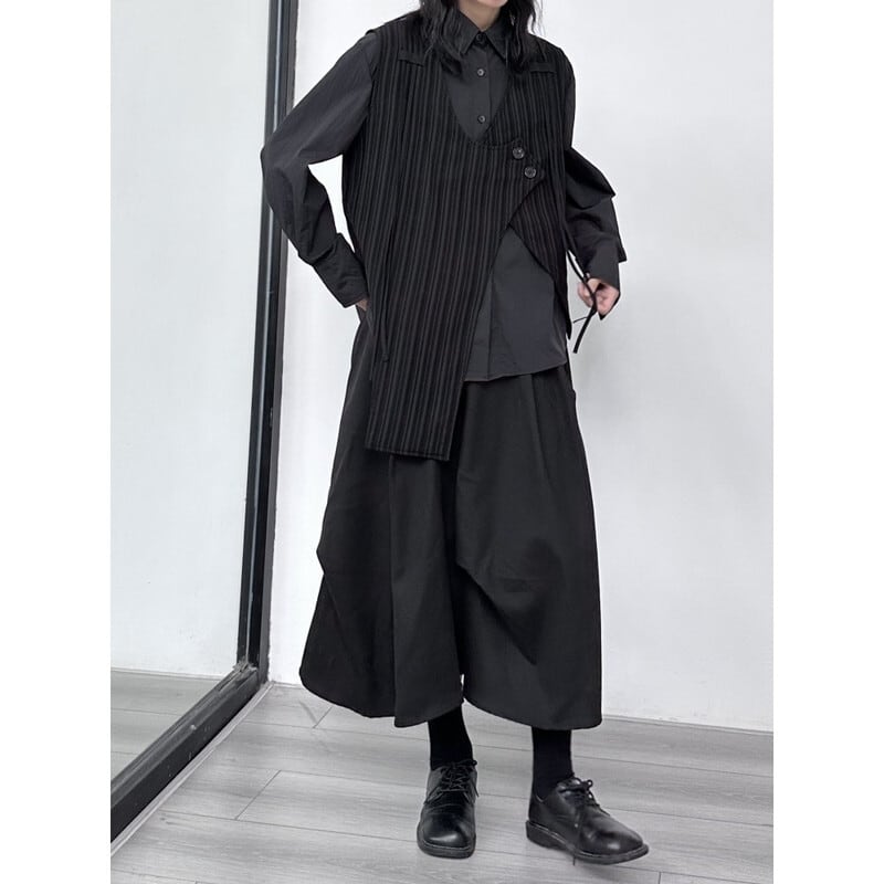 Asymmetry Stripe Vest【TR3240】
