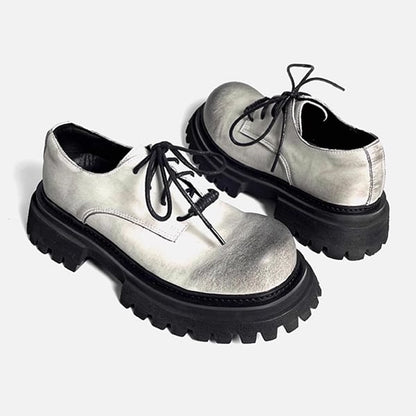 Distressed Leather Derby Shoes【TR3410】