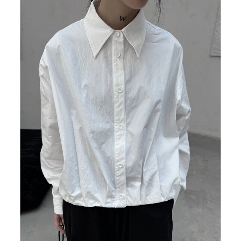 Crumply Simple Collared Shirt【TR3129】