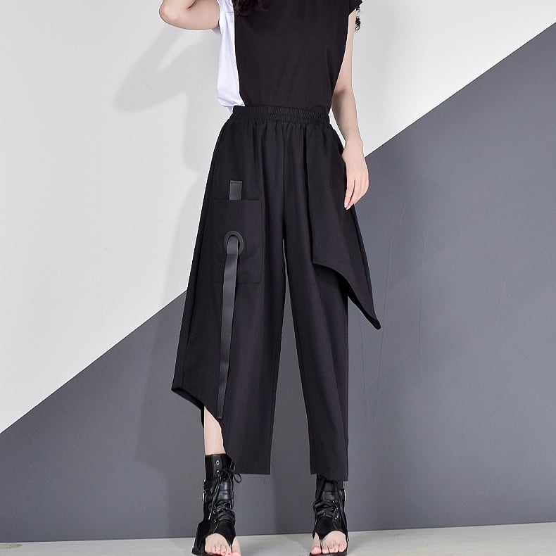 〈Unisex〉Wide Irregular Cropped Pants【TR1351】