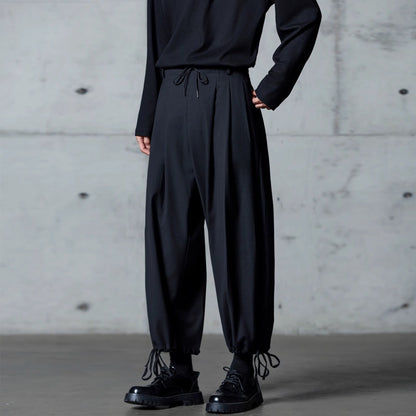 Drawstring Hem Tuck Ankle Pants【TR3300】