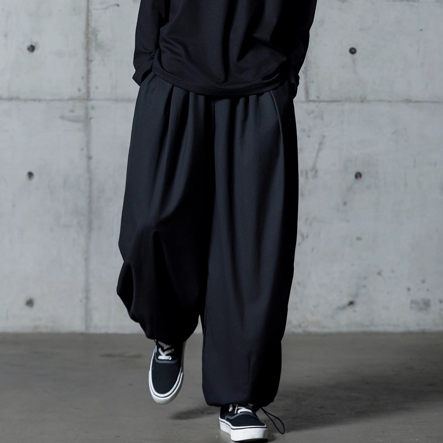 Drawstring Hem Wide Pants【TR3303】