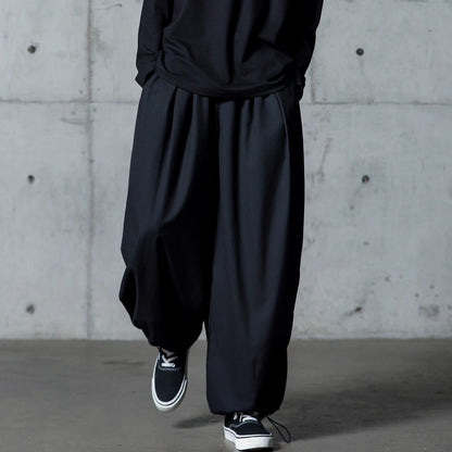 Drawstring Hem Wide Pants【TR3303】