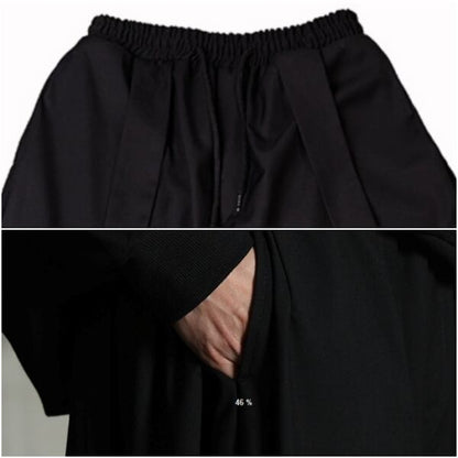 Waist Ribbon Ankle Length Wide Pants【TR3294】