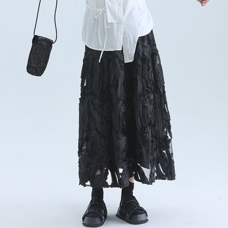 Flower Mesh Skirt【TR3181】
