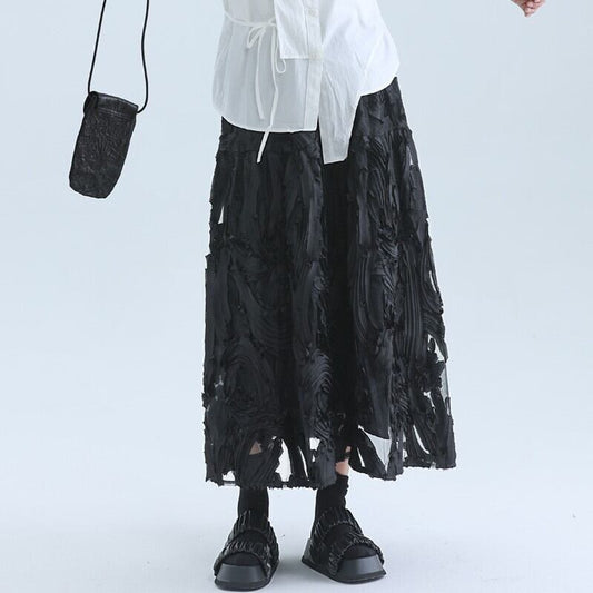 Flower Mesh Skirt【TR3181】