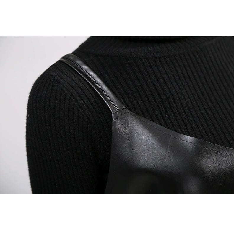 Pu Strap Leather All-in-One Dress【TR1210】