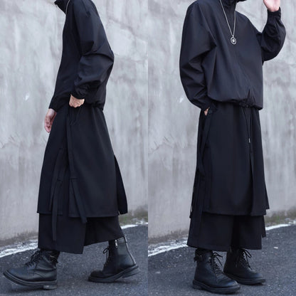 Layered-look Side Ribbon Pants【TR3298】