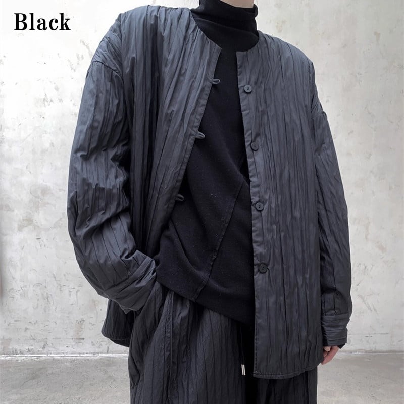 Pleats No-Collar Jacket【TR3244】