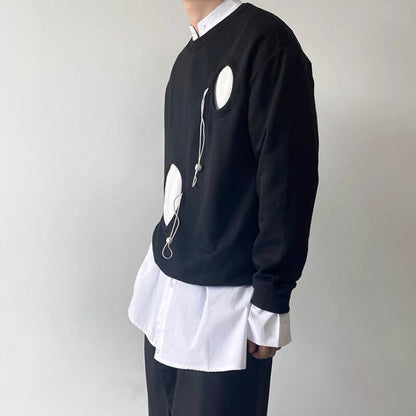 Contrast Cutout Long T-shirt【TR3345】