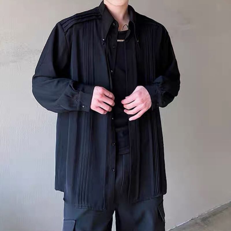 Modern Tuck-Pleat Collared Shirt【TR3340】
