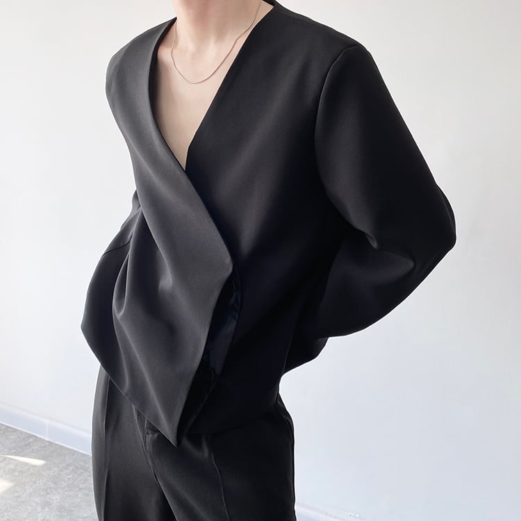 Casual Collarless Jacket【TR2481】