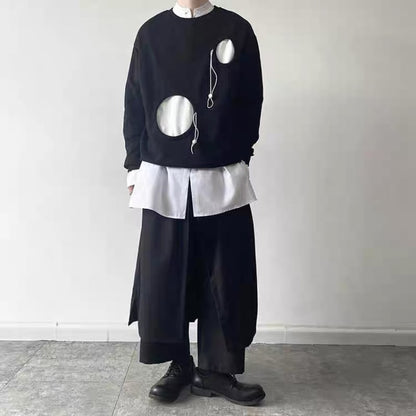 Contrast Cutout Long T-shirt【TR3345】