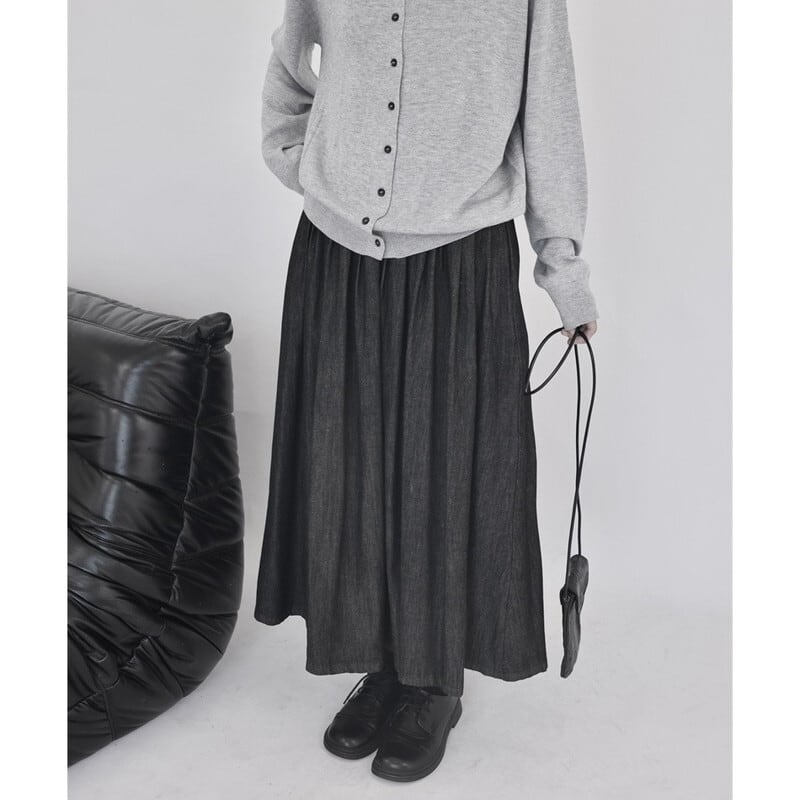 Denim Pleats Skirt【TR3176】