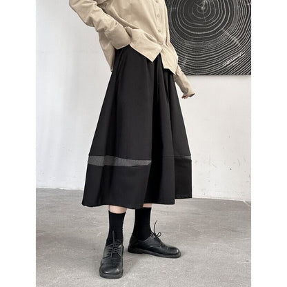Bi-Color High-Waist Flare Skirt【TR3175】