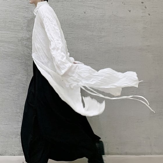 Crumply Oversize Long Shirt【TR3076】